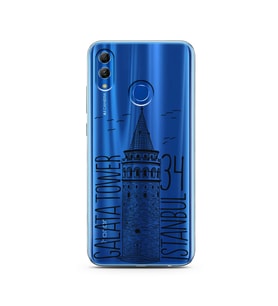 Galata Tasarımlı Süper Şeffaf Silikon Telefon Kılıfı Huawei Honor 10 Lite