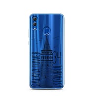 Galata Tasarımlı Süper Şeffaf Silikon Telefon Kılıfı Huawei Honor 10 Lite