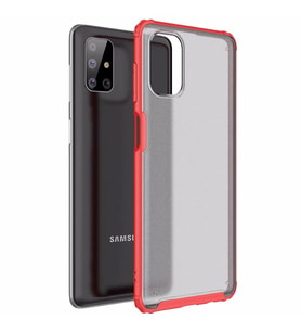 Microsonic Samsung Galaxy M51 Kılıf Frosted Frame Kırmızı