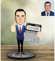 Kişiye Özel Muhasebeci Tasarımlı Karikatür Ahşap Biblo Bay-1