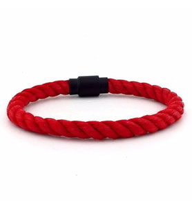 KIRMIZI HALAT SİYAH METAL MANYETİK KLİPS ERKEK BİLEKLİK BT383