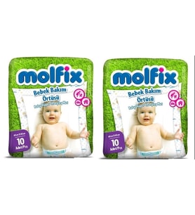 Molfix Bebek Bakım Alt Açma Örtüsü 2 Li Set 20 Adet (2Pk*10)
