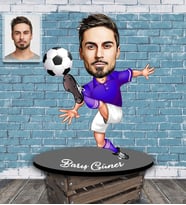 Kişiye Özel Futbolcu Karikatürlü Ahşap Biblo Bay-2