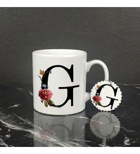 G Harfi Kupa Bardak ve Anahtarlık Set