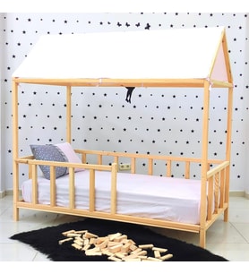 Montessori Yatak İstanbul Masif Karyola Doğal Çam