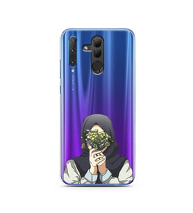 Kapalı Çiçekli Kız Tasarımlı Süper Şeffaf Silikon Telefon Kılıfı Huawei Honor 20