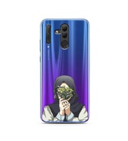 Kapalı Çiçekli Kız Tasarımlı Süper Şeffaf Silikon Telefon Kılıfı Huawei Honor 20
