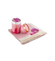 Biricik Anneme Seccadeli ve İnci Tesbihli Özel Silindir Kutulu Set - Pembe  Renk (Çok Renkli)