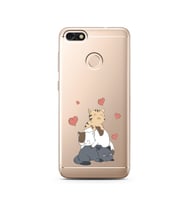 Kedi Kardeşler Tasarımlı Süper Şeffaf Silikon Telefon Kılıfı Huawei P9 Lite (201