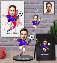 Kişiye Özel Futbolcu Karikatürlü 5 li Hediye Seti Bay-2
