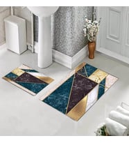 Banyo Halısı Ikili Klozet Takımı Kaymaz Tabanlı (60 xm x 100 cm + 40 cm x 60 cm) 