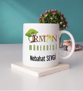 Orman Mühendisi Kupa Bardak ve Taş Bardak Altlığı Seti