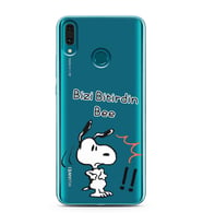 Snoopy Tasarımlı Süper Şeffaf Silikon Telefon Kılıfı Huawei Y9 (2019)