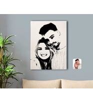 BK Gift Kişiye Özel Sevgililer Silüet Kanvas Tablo 50x70cm-1B