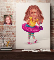 BK Gift Kişiye Özel Kız Çocuk Karikatürlü Kanvas Tablo 50x70cm-11