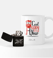 BK Gift Kişiye Özel Yılbaşı Noel Baba Temalı Çakmak ve Kupa Seti - 3