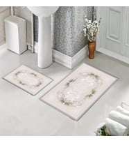 Banyo Halısı Ikili Klozet Takımı Kaymaz Tabanlı (60 xm x 100 cm + 40 cm x 60 cm) 