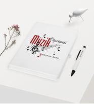 BK Gift Kişiye Özel Müzik Öğretmeni Temalı Beyaz Defter Kalem Hediye Seti - 1