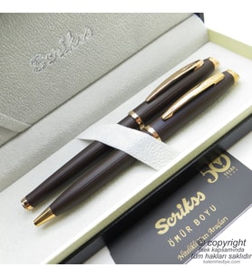 Scrikss 39 Rose Gold Dolma Kalem + Tükenmez Kalem Set  Scrikss Kalem  İsme Özel Kalem  Hediyelik Kalem