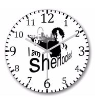 I Am Sherlocked Duvar Saati Bombeli Gercek Cam