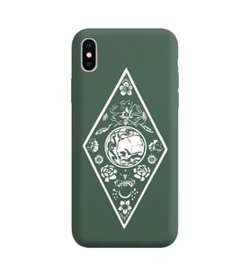 Iphone Xs Max Çizgi Tasarımlı Koyu Yeşil Lansman Telefon Kılıfı