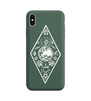Iphone Xs Max Çizgi Tasarımlı Koyu Yeşil Lansman Telefon Kılıfı