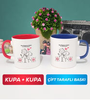 İkili Sen Başıma Gelen En Güzel Şeysin Sevgililer Günü Hediyesi Kupa Bardak Kırmızı Lacivert