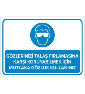 MIGNATIS - Gözlerinizi Talaş Frlamasna Krşı Kruyablmk İçn Mutlka Gözlk K.Levhası - Sac Malzeme 50x70cm
