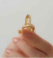 925 Ayar Gümüş Köşeli Halka Küpe (Gold)