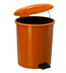 Safell Pedallı Çift Kovalı Çöp Kovası 40 Litre Turuncu - Isıya Dayanıklı