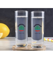 BK Gift Kişiye Özel Renkli Baskılı Kırıkkale Tasarımlı Turistik İkili Vodka Bardağı-1 (Beyaz)