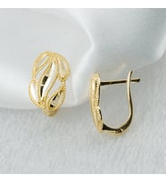 Favori Gold 14 Ayar Altın Taşsız Küpe (Çok Renkli)
