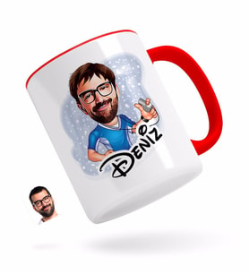 BK Gift Kişiye Özel Erkek Antrenör Karikatürlü Kırmızı Kupa Bardak-1