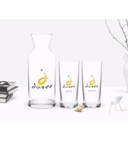BK Gift Kişiye Özel Renkli Baskılı Düzce Tasarımlı Turistik İkili Rakı Bardağı ve Karaf Hediye Seti-1 (Model 1)