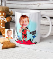 BK Gift Kişiye Özel Çocuk Kick Boks Karikatürlü Beyaz Kupa Bardak