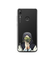 Kapalı Çiçekli Kız Tasarımlı Süper Şeffaf Silikon Telefon Kılıfı Huawei Y7 2019