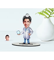 BK Gift Kişiye Özel Bay Diş Hekimi Karikatür Ahşap Biblo  3