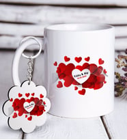 BK Gift Kişiye Özel Sevgililer Günü Beyaz Kupa ve Anahtarlık Hediye Seti-110 (Model 1)