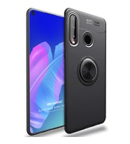 Microsonic Huawei P40 Lite E Kılıf Kickstand Ring Holder Siyah