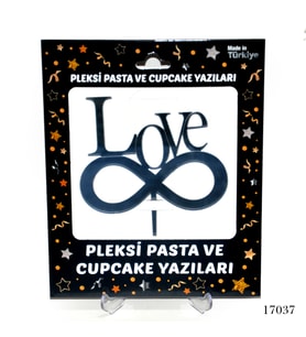 Lora Davet Pleksi Pasta ve Cupcake Yazıları Love  (1 Adet) Gümüş - 17037