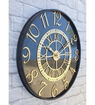 Markakanvas Metal Kasalı Mermer Desenli Altın(Gold) Renkli Duvar Saati 50cm