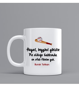 Beyzbol Temalı Hediye Kupa Bardak Kişiye Özel Hediye SZ11