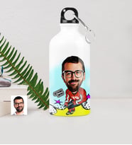 BK Gift Kişiye Özel Bay Hokey Oyuncusu Karikatürlü Metal Suluk 500 Ml