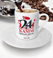 BK Gift Kişiye Özel Öğretmenler Gününüz Kutlu Olsun Türk Kahvesi Fincanı  2