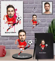 Kişiye Özel Futbolcu Karikatürlü 5 li Hediye Seti Bay-3