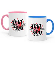BK Gift Kişiye Özel İkili Seni Seviyorum Pembe  Mavi Sevgili Kupa Bardak Seti  2