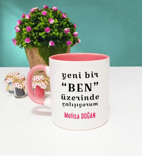 Motto Yeni Bir Ben Kupa Bardak Pembe