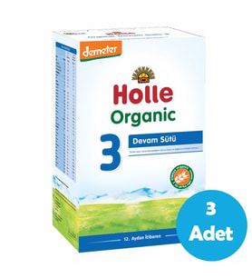 Holle Organik 3 Büyüme Sütü 600 gr 12-36 Ay - 3 adet