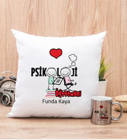 Psikoloji Öğretmeni Yastık ve Silver Kupa Bardak
