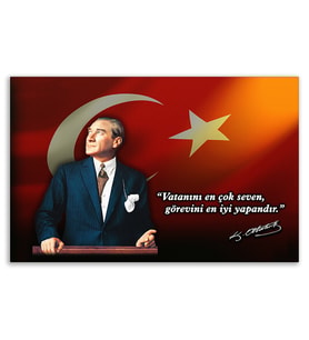 ''Güner Ofis''  "Vatanını En Çok Seven Görevini En İyi Yapandır" Kanvas 80x130